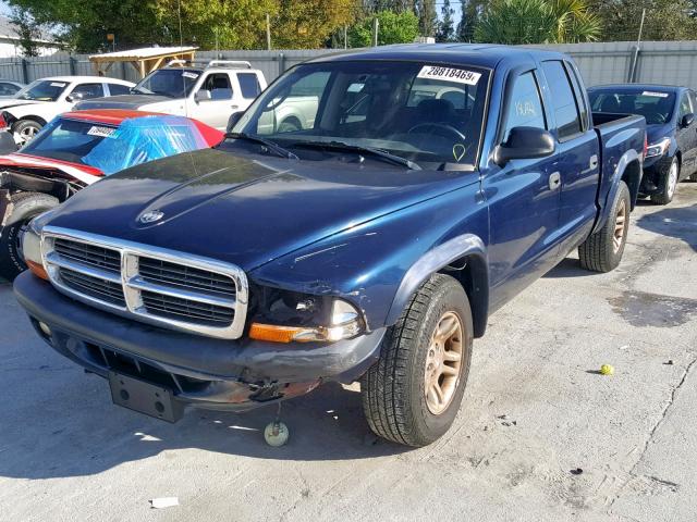 1D7HL38K74S686572 - 2004 DODGE DAKOTA QUA BLUE photo 2