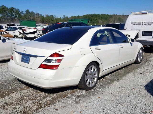 WDDNG71X57A117783 - 2007 MERCEDES-BENZ S 550 WHITE photo 4