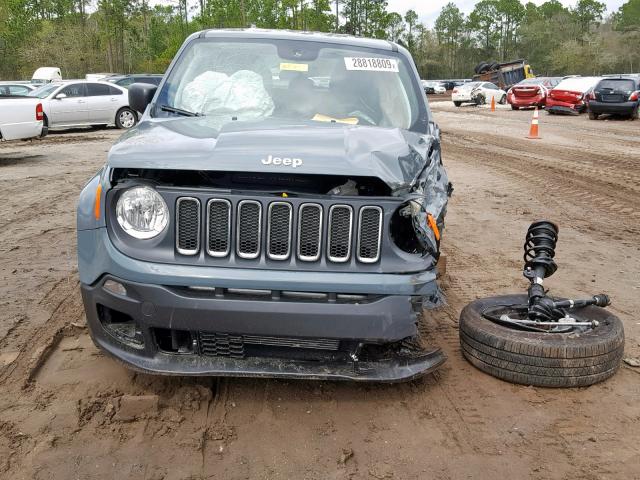 ZACCJBAB4JPH85382 - 2018 JEEP RENEGADE S GRAY photo 9