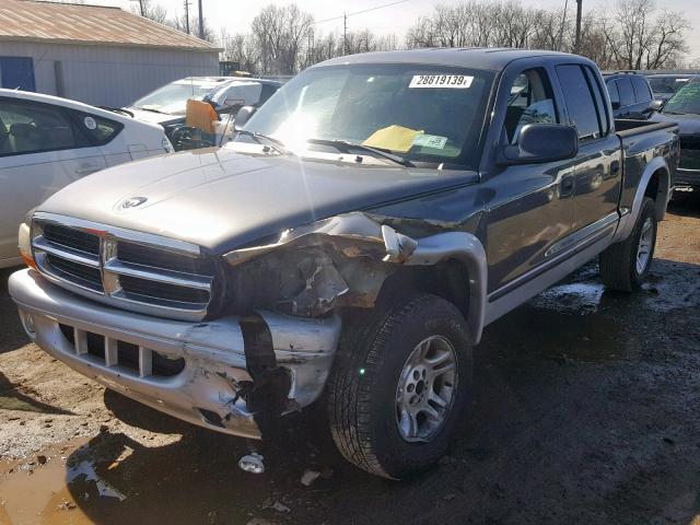 1D7HG48N04S647147 - 2004 DODGE DAKOTA QUA SILVER photo 2