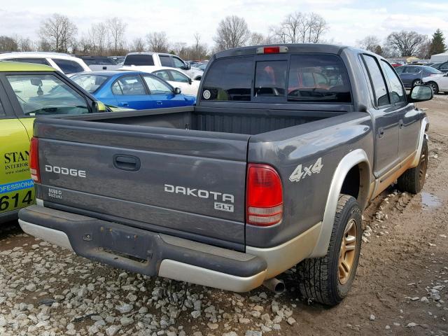 1D7HG48N04S647147 - 2004 DODGE DAKOTA QUA SILVER photo 4