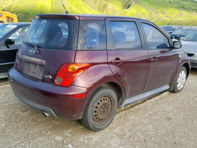 JTKKT624040076884 - 2004 TOYOTA SCION XA BURGUNDY photo 4