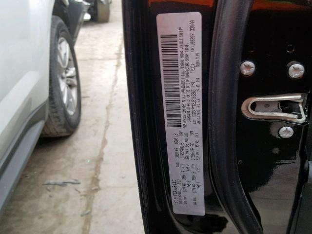 1C6RR7YT2JS163265 - 2018 RAM 1500 REBEL შავი ფოტო 10