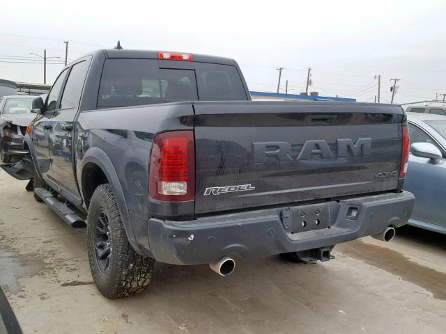 1C6RR7YT2JS163265 - 2018 RAM 1500 REBEL შავი ფოტო 3