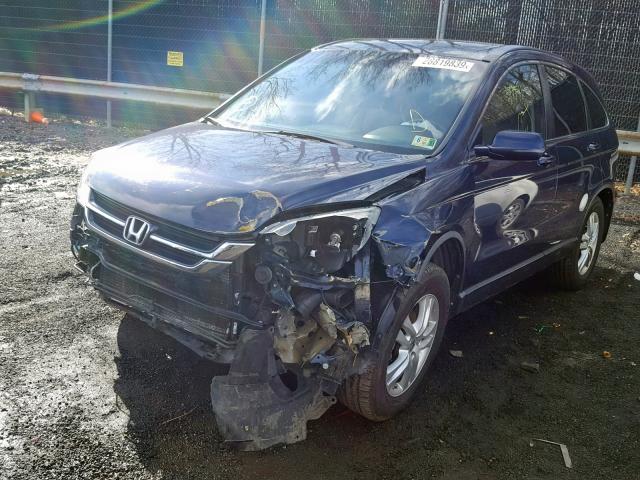 5J6RE4H74BL016280 - 2011 HONDA CR-V EXL BLUE photo 2