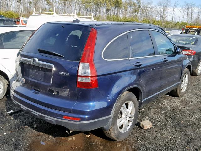 5J6RE4H74BL016280 - 2011 HONDA CR-V EXL BLUE photo 4