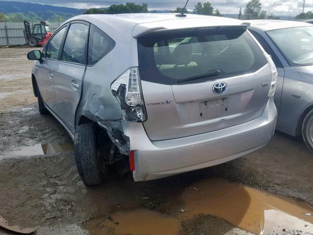 JTDZN3EU8D3229648 - 2013 TOYOTA PRIUS V SILVER photo 3