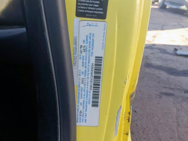 3VWCC21C1XM425014 - 1999 VOLKSWAGEN NEW BEETLE Gelb Foto 10