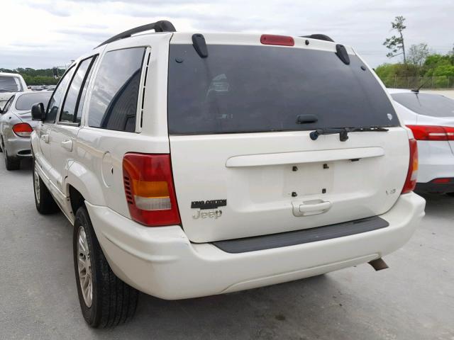 1J4GX58N52C135347 - 2002 JEEP GRAND CHER WHITE photo 3