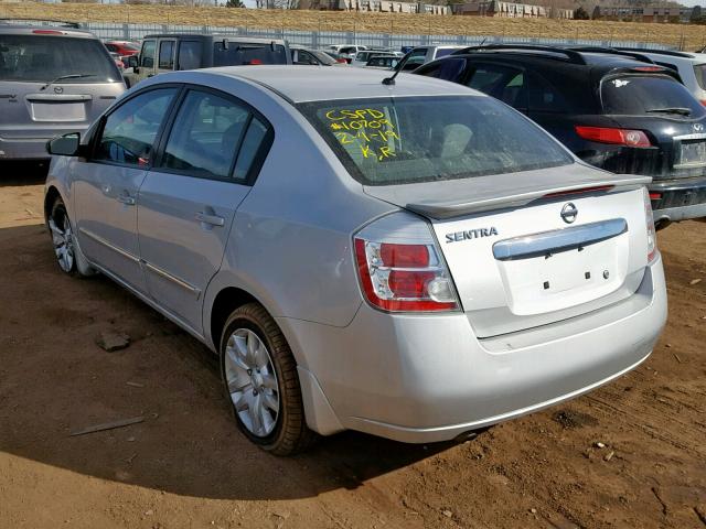 3N1AB6AP6CL725299 - 2012 NISSAN SENTRA 2.0 SILVER photo 3