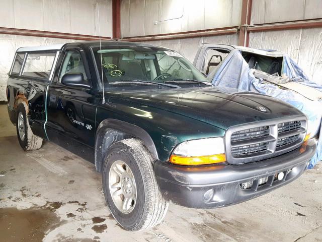 1B7FL16X12S669249 - 2002 DODGE DAKOTA BAS GREEN photo 1