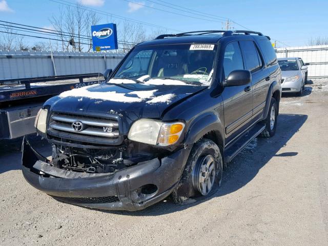 5TDBT48A71S033757 - 2001 TOYOTA SEQUOIA LI BLACK photo 2