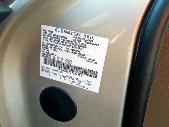 1LNHM86S22Y624901 - 2002 LINCOLN LS TAN photo 10