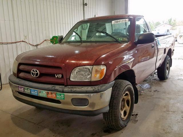 5TBKT42195S457738 - 2005 TOYOTA TUNDRA MAROON photo 2