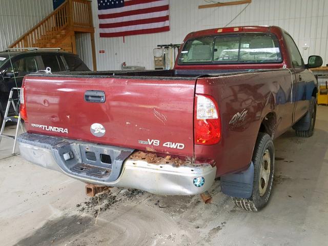 5TBKT42195S457738 - 2005 TOYOTA TUNDRA MAROON photo 4