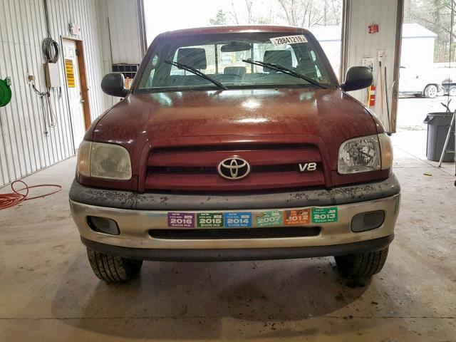 5TBKT42195S457738 - 2005 TOYOTA TUNDRA MAROON photo 9