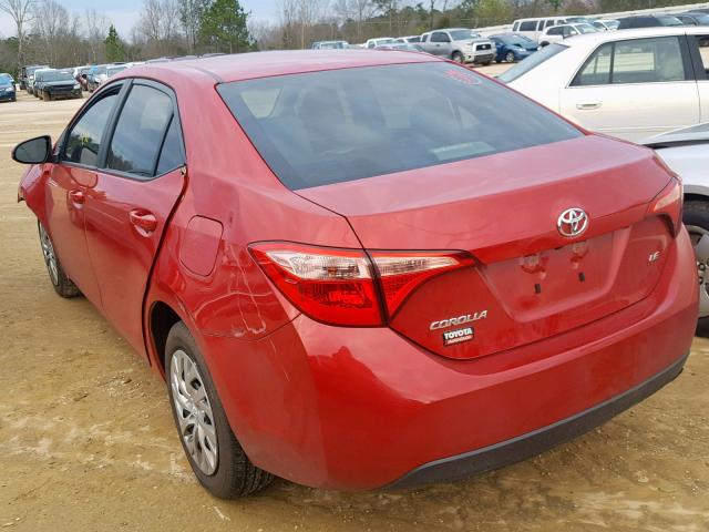 2T1BURHE0KC201987 - 2019 TOYOTA COROLLA L RED photo 3