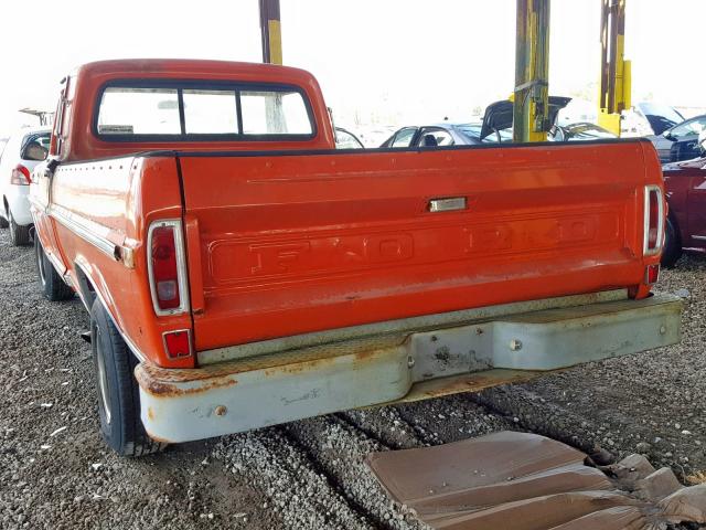 F10YLN00198 - 1972 FORD F-100 ORANGE photo 3