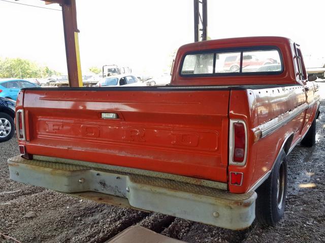 F10YLN00198 - 1972 FORD F-100 ORANGE photo 4