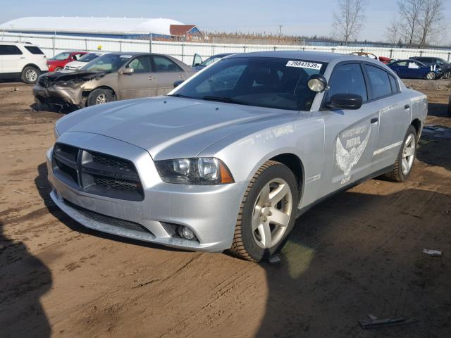 2C3CDXAT7EH190745 - 2014 DODGE CHARGER PO SILVER photo 2