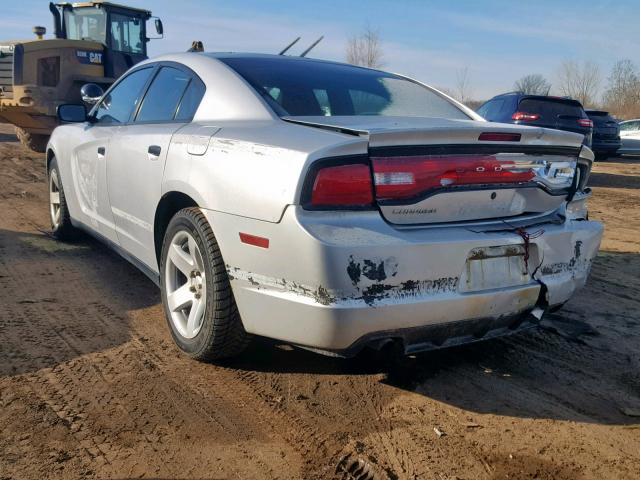 2C3CDXAT7EH190745 - 2014 DODGE CHARGER PO SILVER photo 3