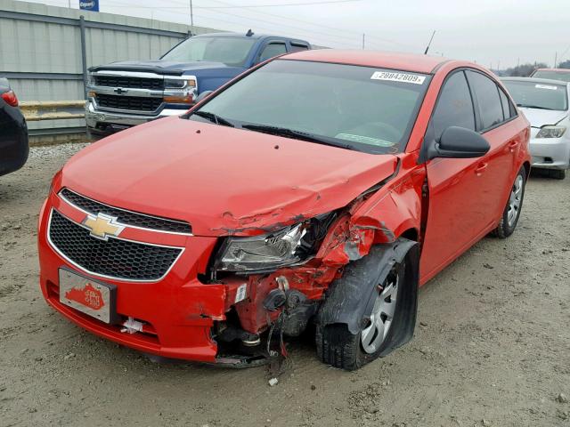 1G1PA5SG9E7145449 - 2014 CHEVROLET CRUZE LS RED photo 2