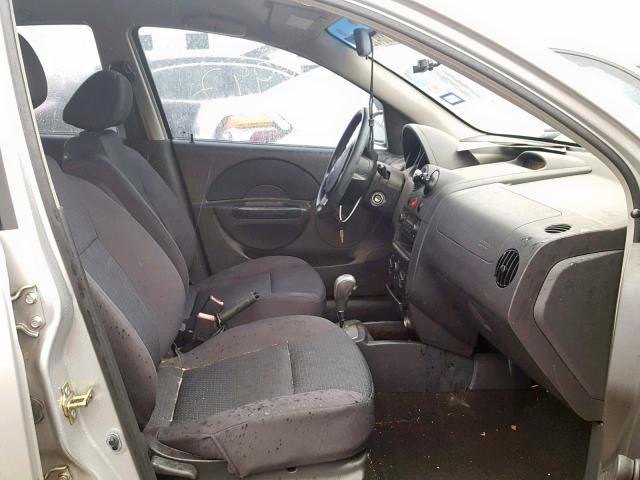 KL1TD66667B761542 - 2007 CHEVROLET AVEO BASE Күміс фото 5