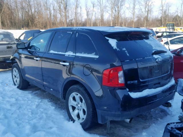 2FMDK4JC6BBA62334 - 2011 FORD EDGE SEL BLACK photo 3