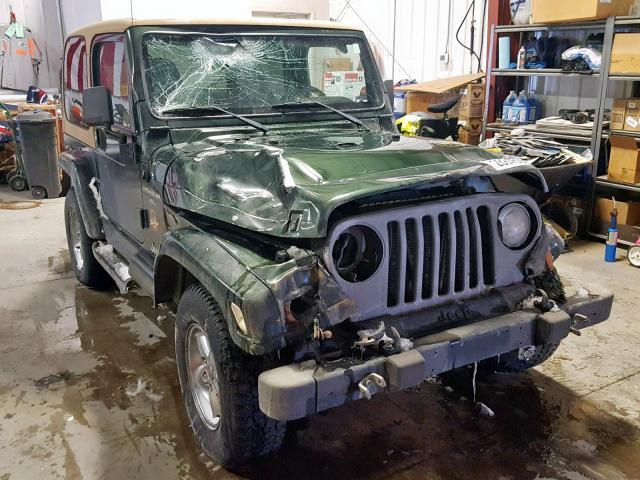 1J4FY49S6WP750964 - 1998 JEEP WRANGLER / GREEN photo 1