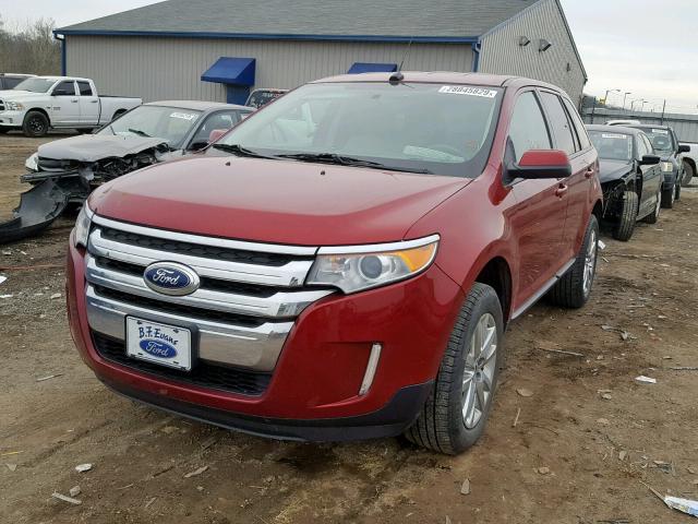 2FMDK4JC6DBE18588 - 2013 FORD EDGE SEL BURGUNDY photo 2