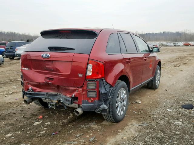 2FMDK4JC6DBE18588 - 2013 FORD EDGE SEL BURGUNDY photo 4