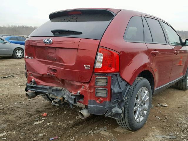 2FMDK4JC6DBE18588 - 2013 FORD EDGE SEL BURGUNDY photo 9