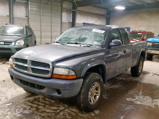 1D7HG12K24S590317 - 2004 DODGE DAKOTA SXT GRAY photo 2