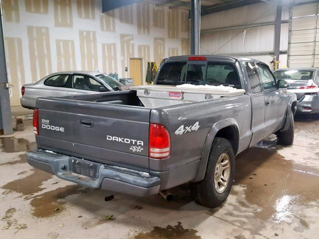 1D7HG12K24S590317 - 2004 DODGE DAKOTA SXT GRAY photo 4