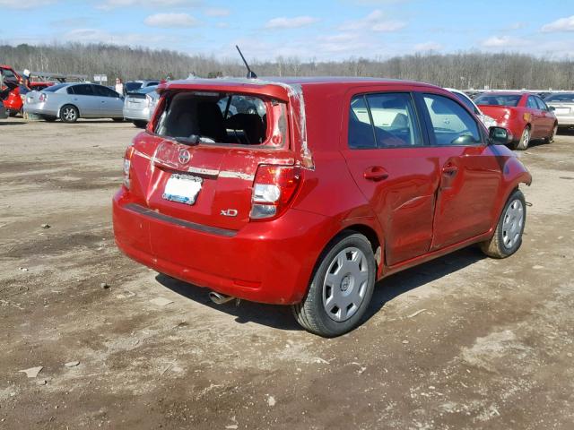 JTKKU4B41B1012250 - 2011 TOYOTA SCION XD RED photo 4