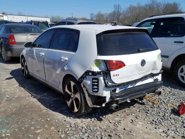 3VW447AU7GM038331 - 2016 VOLKSWAGEN GTI S/SE WHITE photo 3