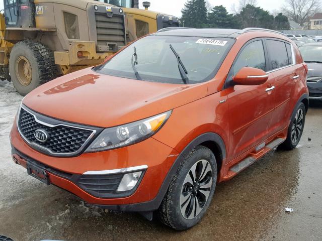 KNDPCCA63B7117527 - 2011 KIA SPORTAGE E ORANGE photo 2