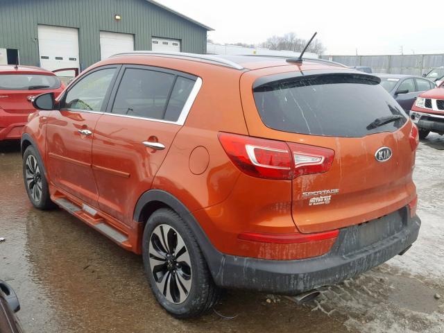 KNDPCCA63B7117527 - 2011 KIA SPORTAGE E ORANGE photo 3