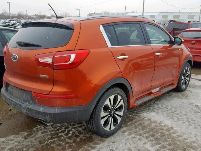 KNDPCCA63B7117527 - 2011 KIA SPORTAGE E ORANGE photo 4