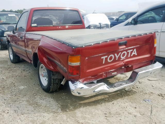 JT4RN81P9K0007020 - 1989 TOYOTA PICKUP 1/2 BURGUNDY photo 3