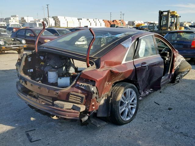 3LN6L2LU6DR820449 - 2013 LINCOLN MKZ HYBRID BURGUNDY photo 4