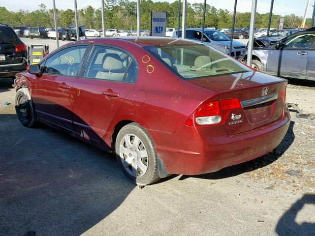 19XFA1F55AE034377 - 2010 HONDA CIVIC LX RED photo 3