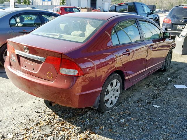 19XFA1F55AE034377 - 2010 HONDA CIVIC LX RED photo 4