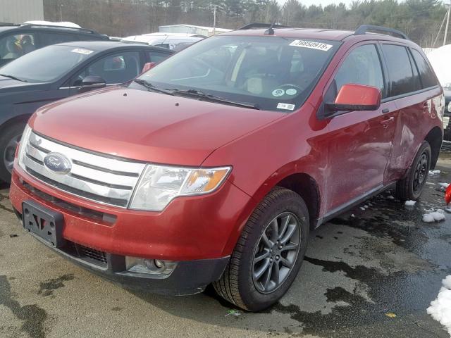 2FMDK48C48BB30452 - 2008 FORD EDGE SEL RED photo 2