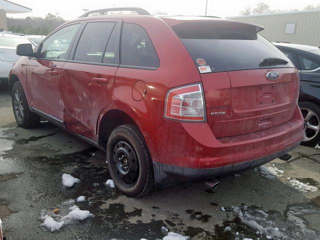 2FMDK48C48BB30452 - 2008 FORD EDGE SEL RED photo 3