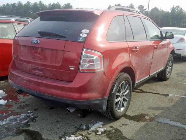 2FMDK48C48BB30452 - 2008 FORD EDGE SEL RED photo 4