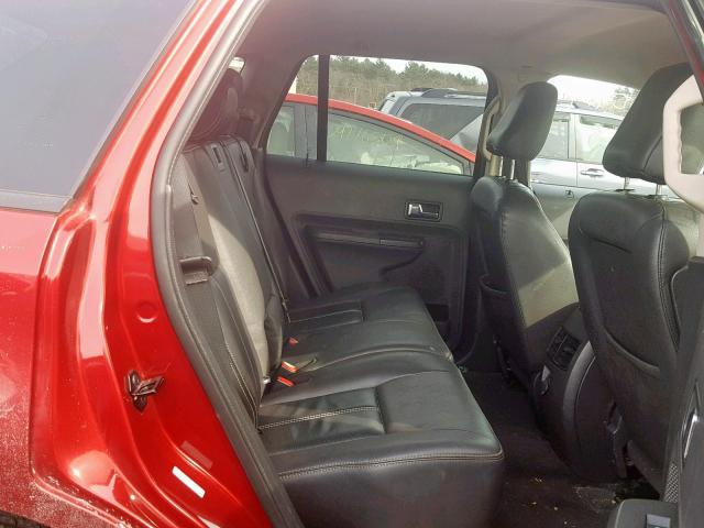 2FMDK48C48BB30452 - 2008 FORD EDGE SEL RED photo 6