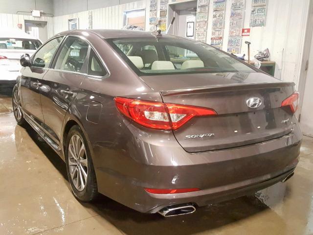 5NPE34AF3FH075777 - 2015 HYUNDAI SONATA SPO BROWN photo 3