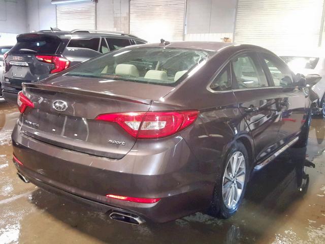 5NPE34AF3FH075777 - 2015 HYUNDAI SONATA SPO BROWN photo 4