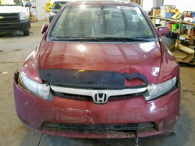 2HGFA159X8H023976 - 2008 HONDA CIVIC EXL RED photo 9